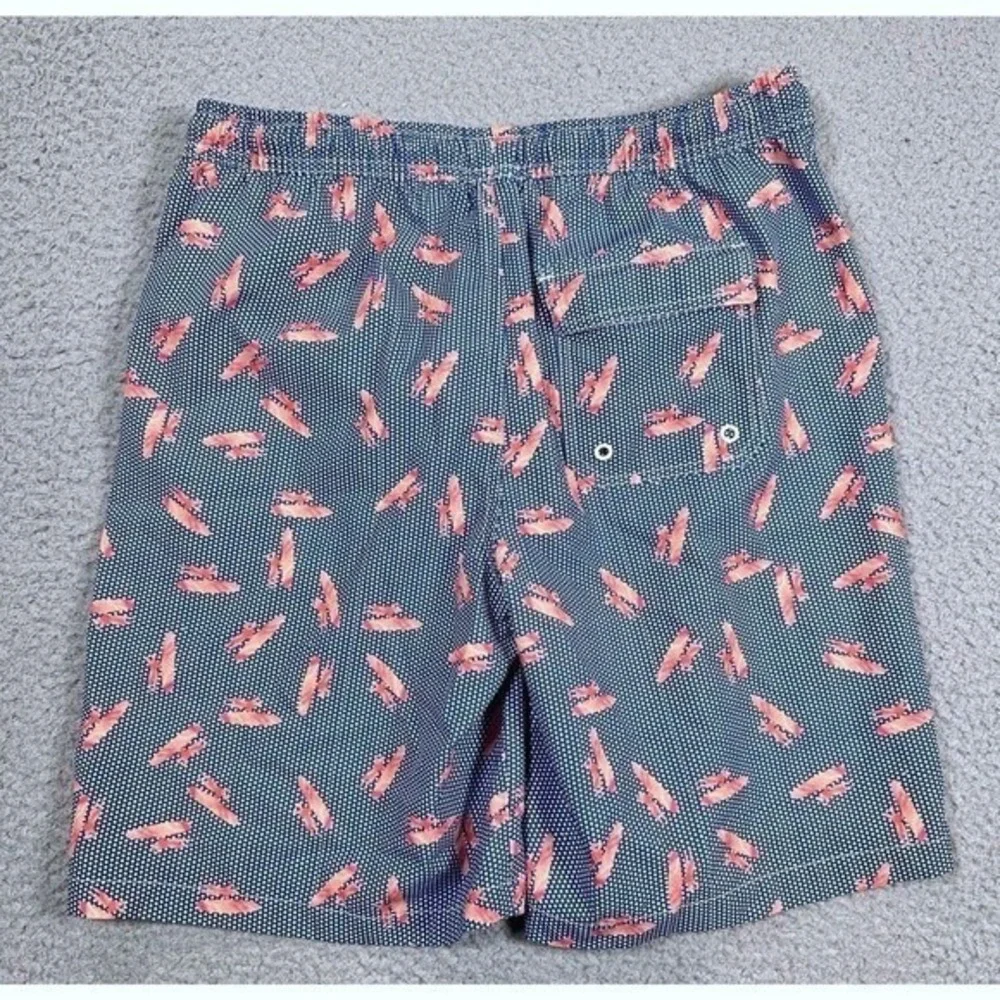 Johnnie-O Jr Surf Shorts Boys 16 Blue Orange Swim Trunks Beach Vacation Pool